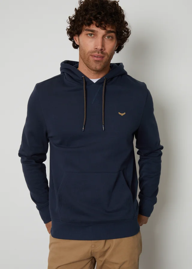 Threadbare Navy Cotton Blend Pullover Hoody