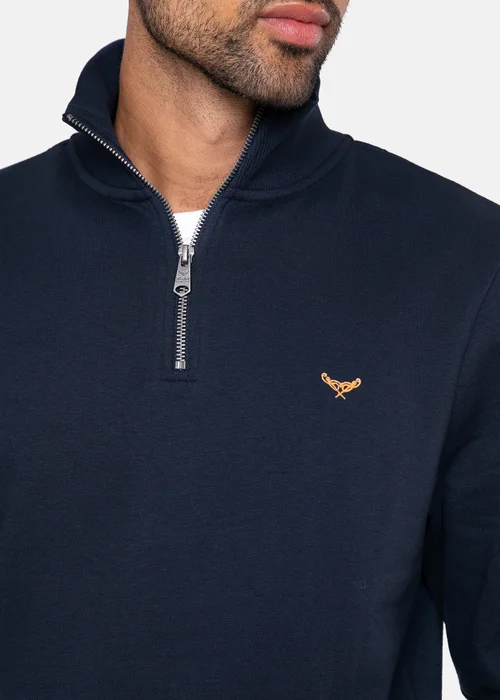 Threadbare Navy 1/4 Zip Neck Sweatshirt - XL Image 3