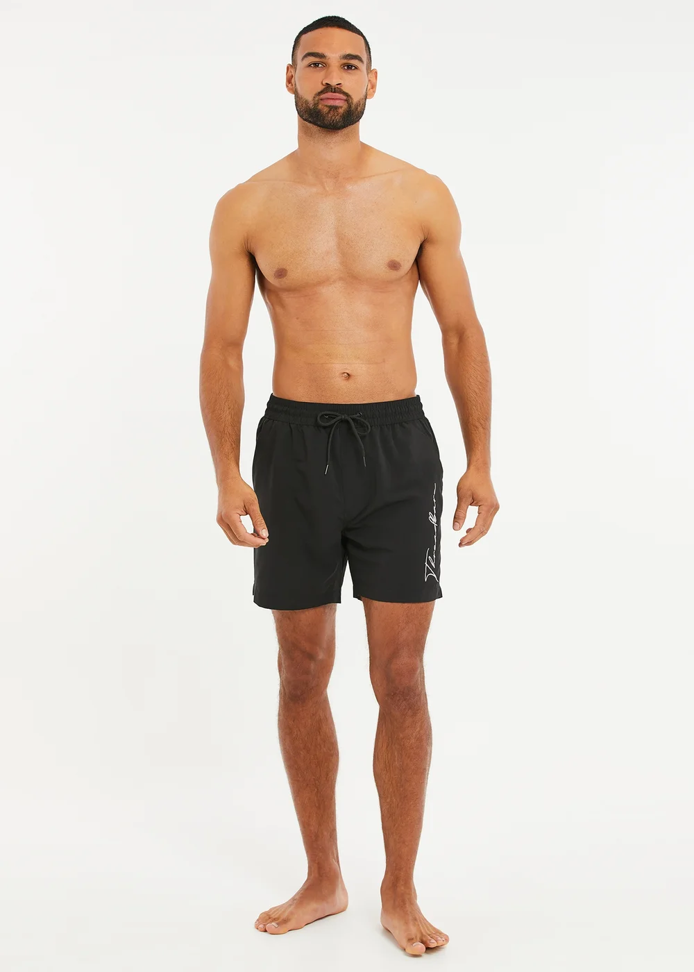 Threadbare Black Swim Shorts - Small Image 4