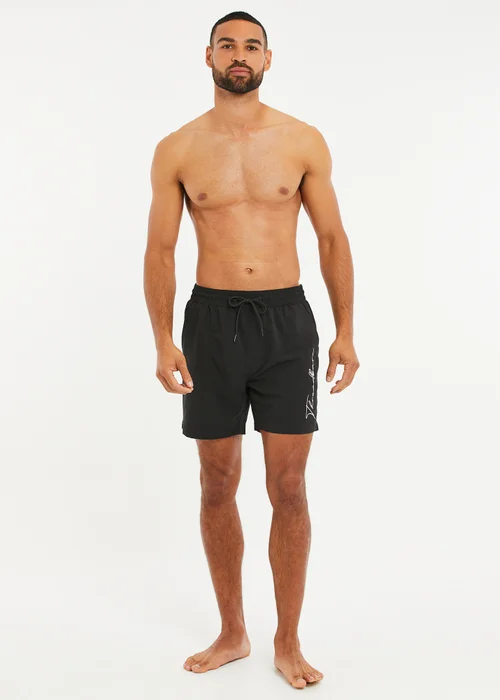 Threadbare Black Swim Shorts - Small Image 4