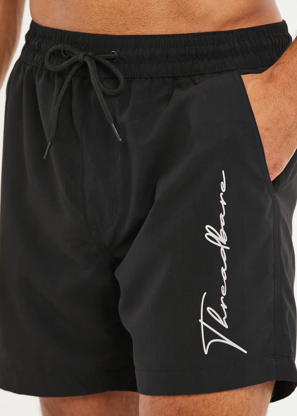 Threadbare Black Swim Shorts - Small Image 3