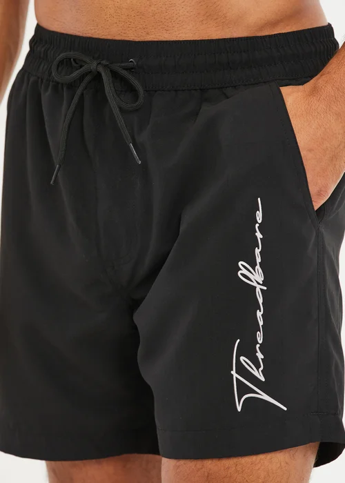 Threadbare Black Swim Shorts - Small Image 3