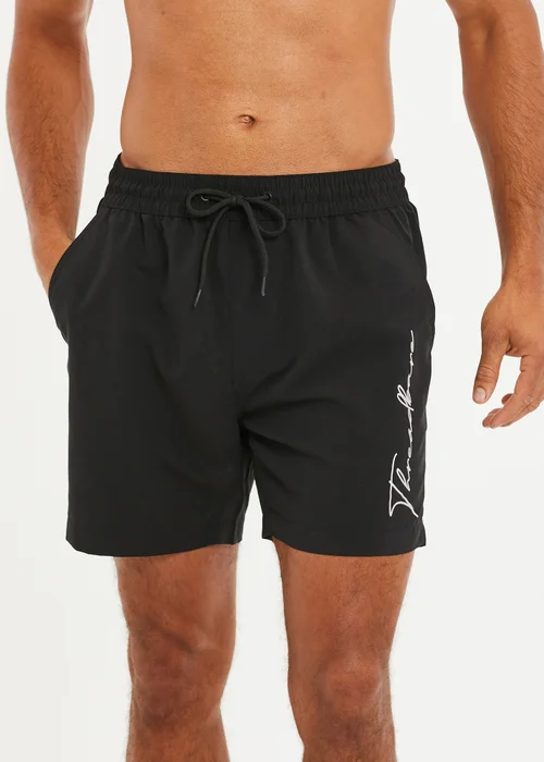 Threadbare Black Swim Shorts - Small Image 1