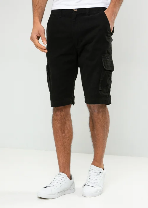 Threadbare Black Bute Cotton Cargo Shorts - 30 Image 1