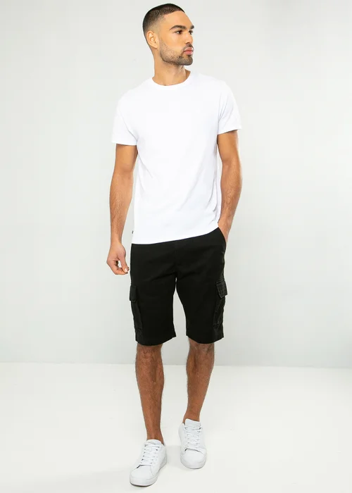 Threadbare Black Bute Cotton Cargo Shorts - 30 Image 4
