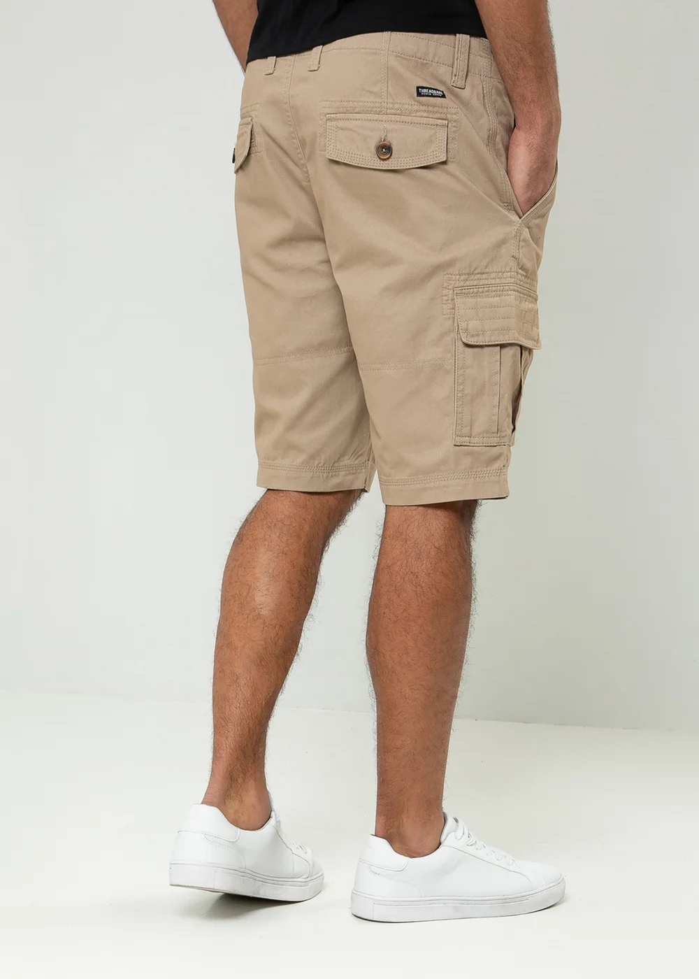 Threadbare Stone Bute Cotton Cargo Shorts - 30 Image 2