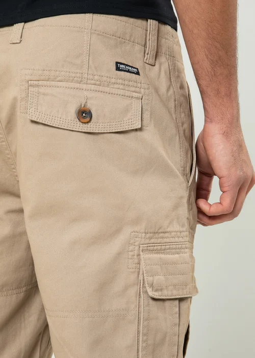 Threadbare Stone Bute Cotton Cargo Shorts - 30 Image 3