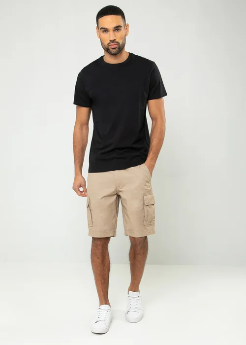 Threadbare Stone Bute Cotton Cargo Shorts - 30 Image 4