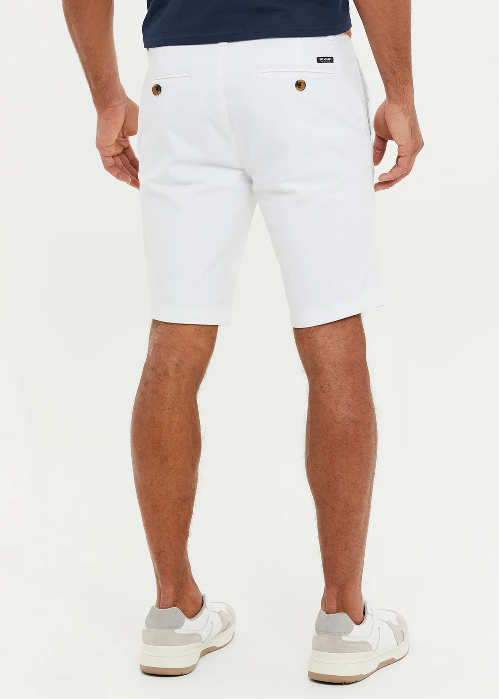 Threadbare White Cotton Turn-Up Chino Shorts with Woven Belt - 30 Image 2