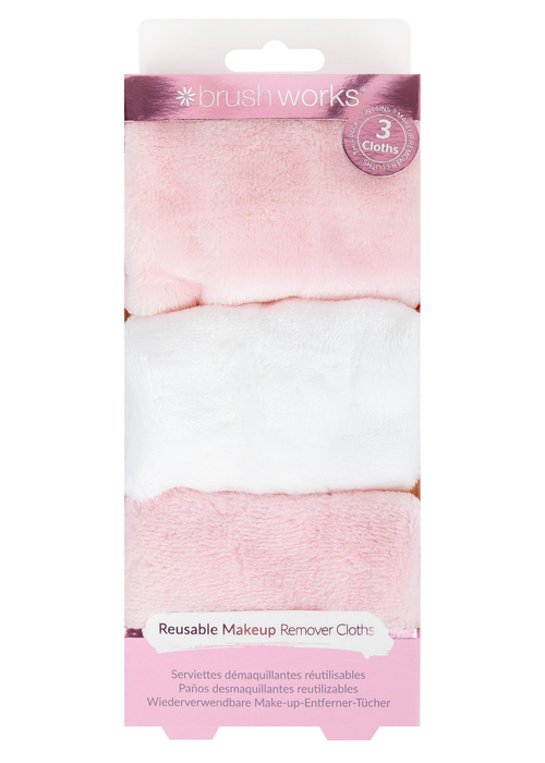 Brushworks Re-usable Makeup Remover Cloth Trio - One Size Image 1
