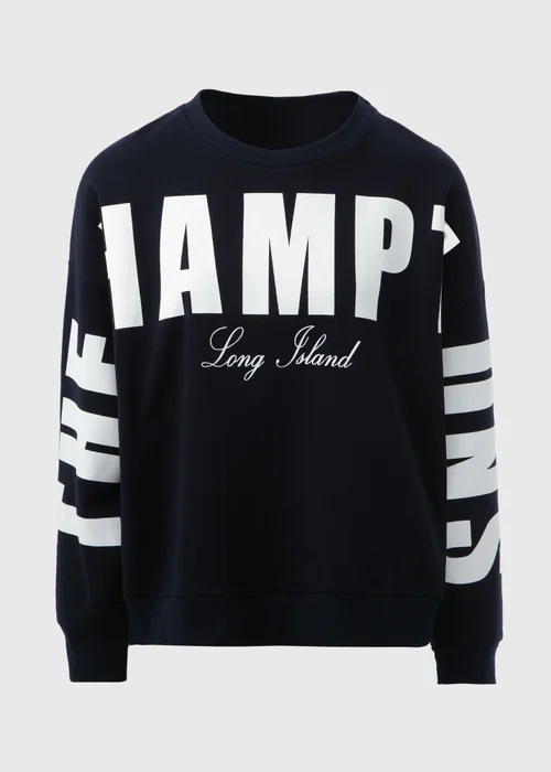 Navy Slogan Sweatshirt - S Image 5