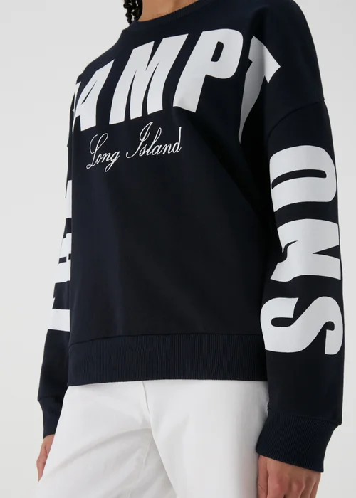 Navy Slogan Sweatshirt - S Image 3