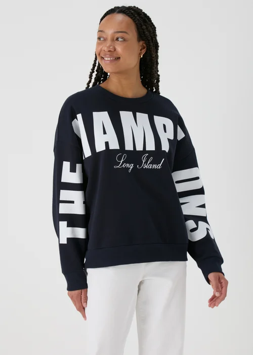 Navy Slogan Sweatshirt - S Image 1