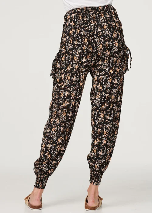 Izabel London Black Floral Ruched Front Maxi Dress - 8 Image 2