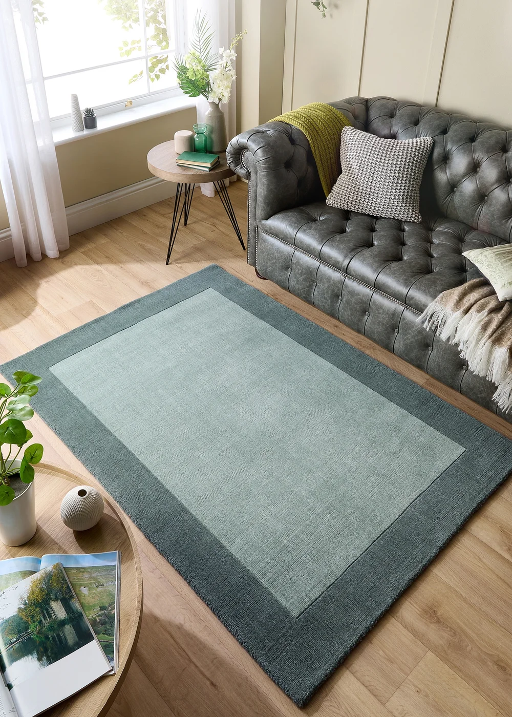 Origins Sage Green Borders Rug - 80 x 150 Image 1