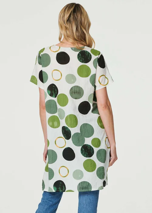 Izabel London Green Polka Dot Relaxed Tunic Dress - 8 Image 2