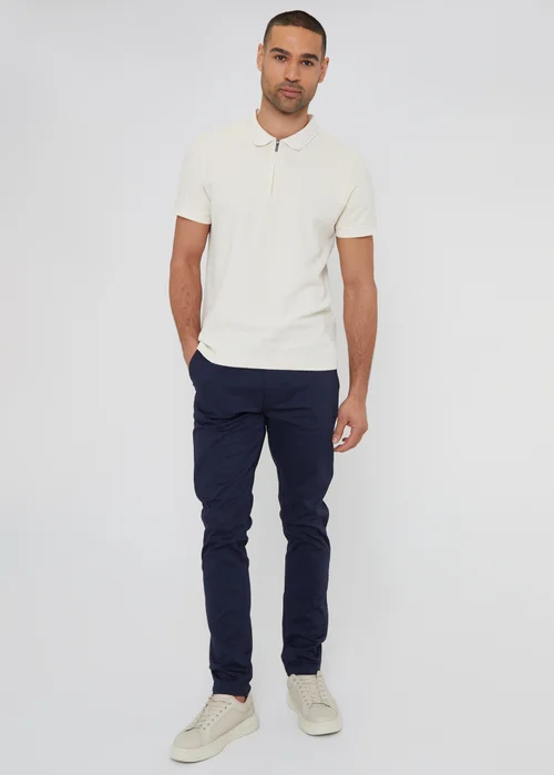 Threadbare Navy Cotton Slim Fit Chino Trousers With Stretch - 38/L32 Image 4