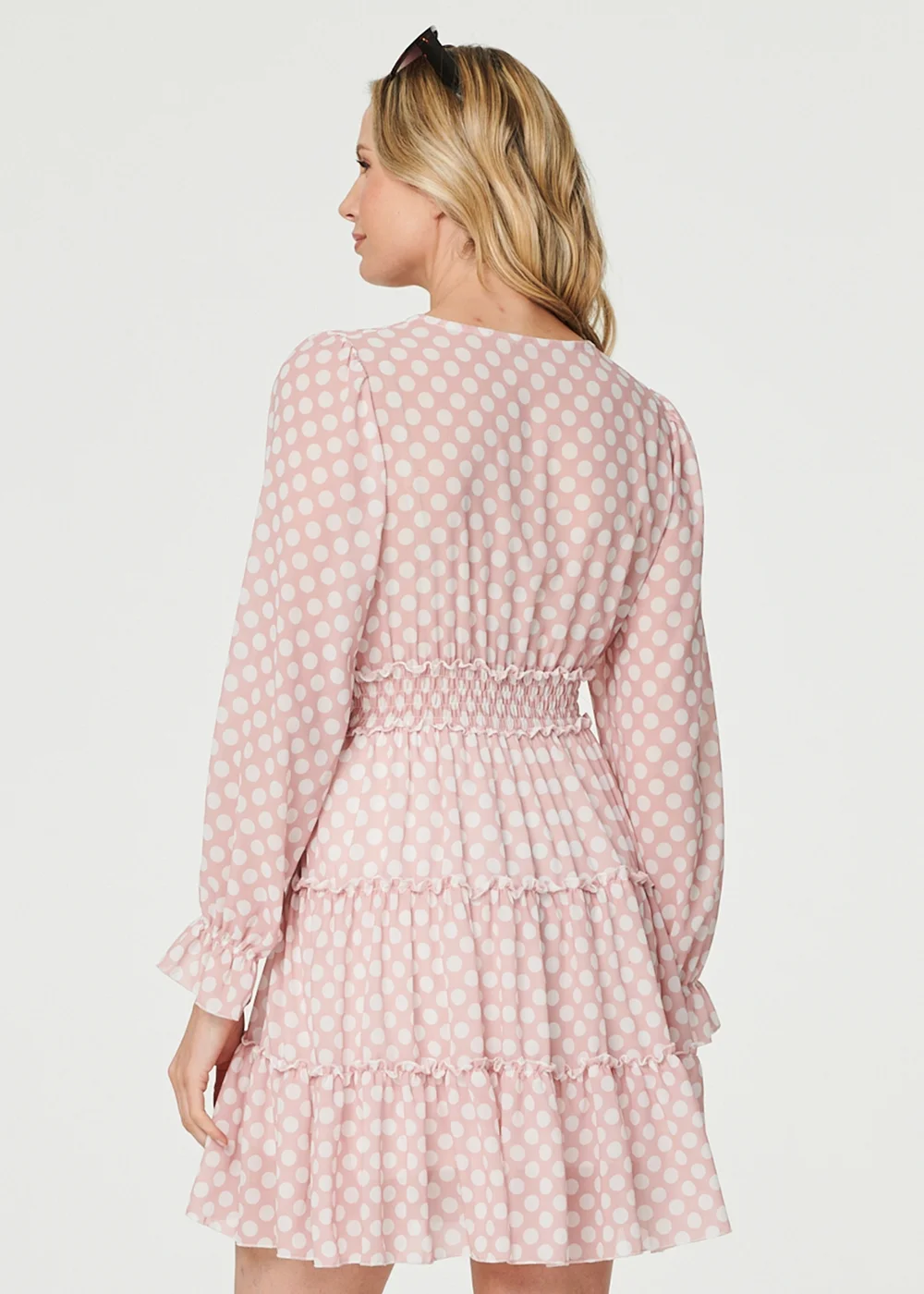 Izabel London Pink Lace Detail Long Sleeve Mini Dress - 8 Image 2