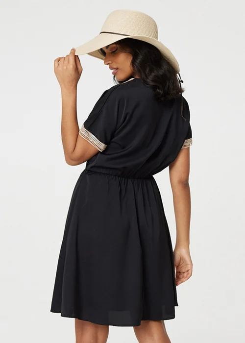 Izabel London Black Lace Tassel Waist Tie Short Dress - 8 Image 2