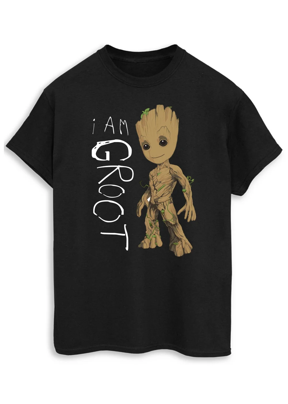 Spiral Galaxy Guardians Of The Galaxy Groot Scribbles Black Printed T-Shirt - 3XL Image 1