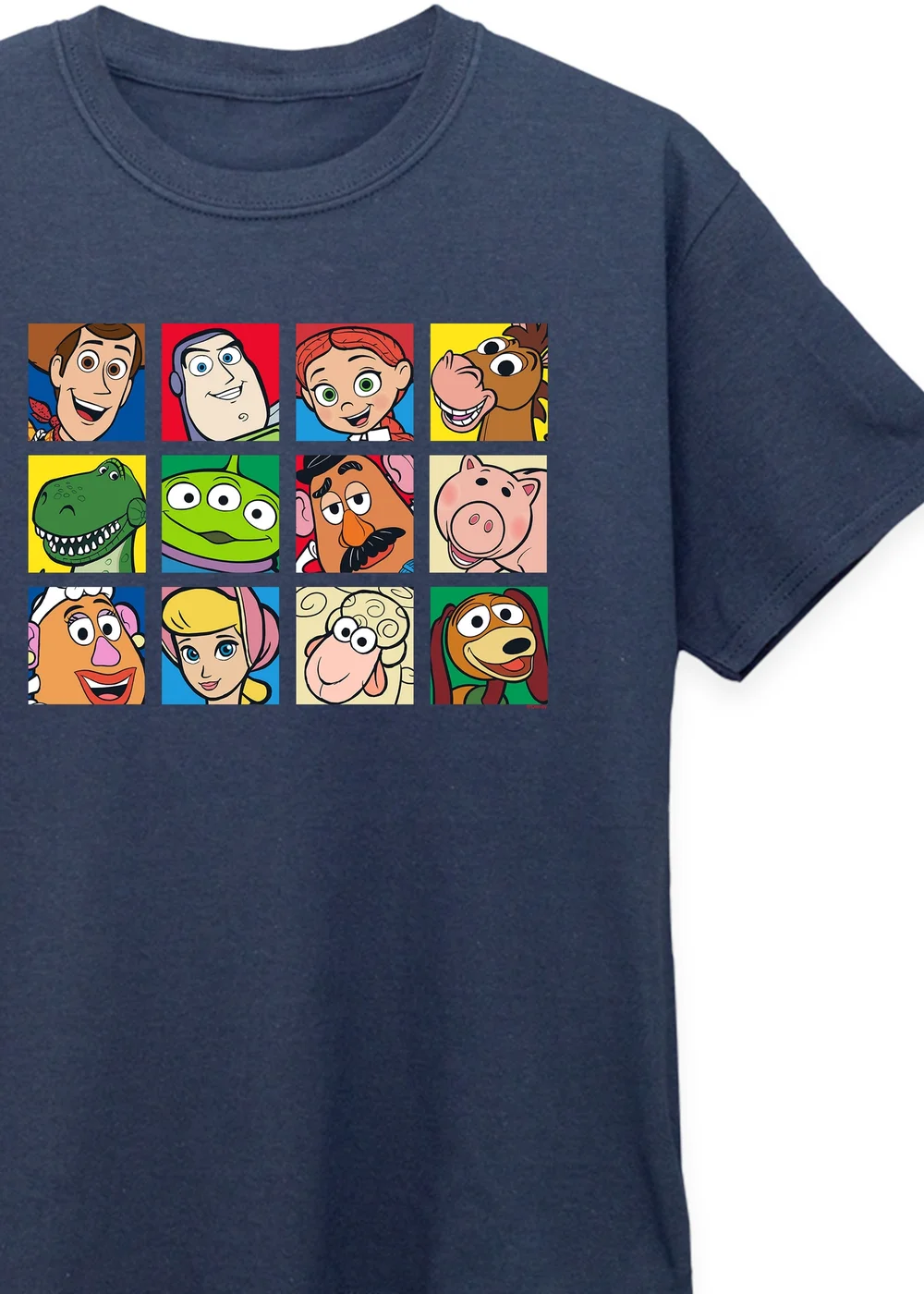 Disney Kids Navy Toy Story Character Squares Printed T-Shirt (3-13 yrs) - 3-4 Yrs Image 2