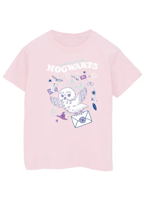 Harry Potter Kids Baby Pink Hedwig Letter Printed T-Shirt (3-13 yrs) - 7-8 Yrs Image 1