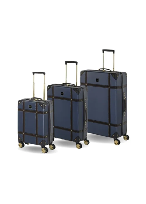 Rock Vintage Suitcase Navy - Small Image 1