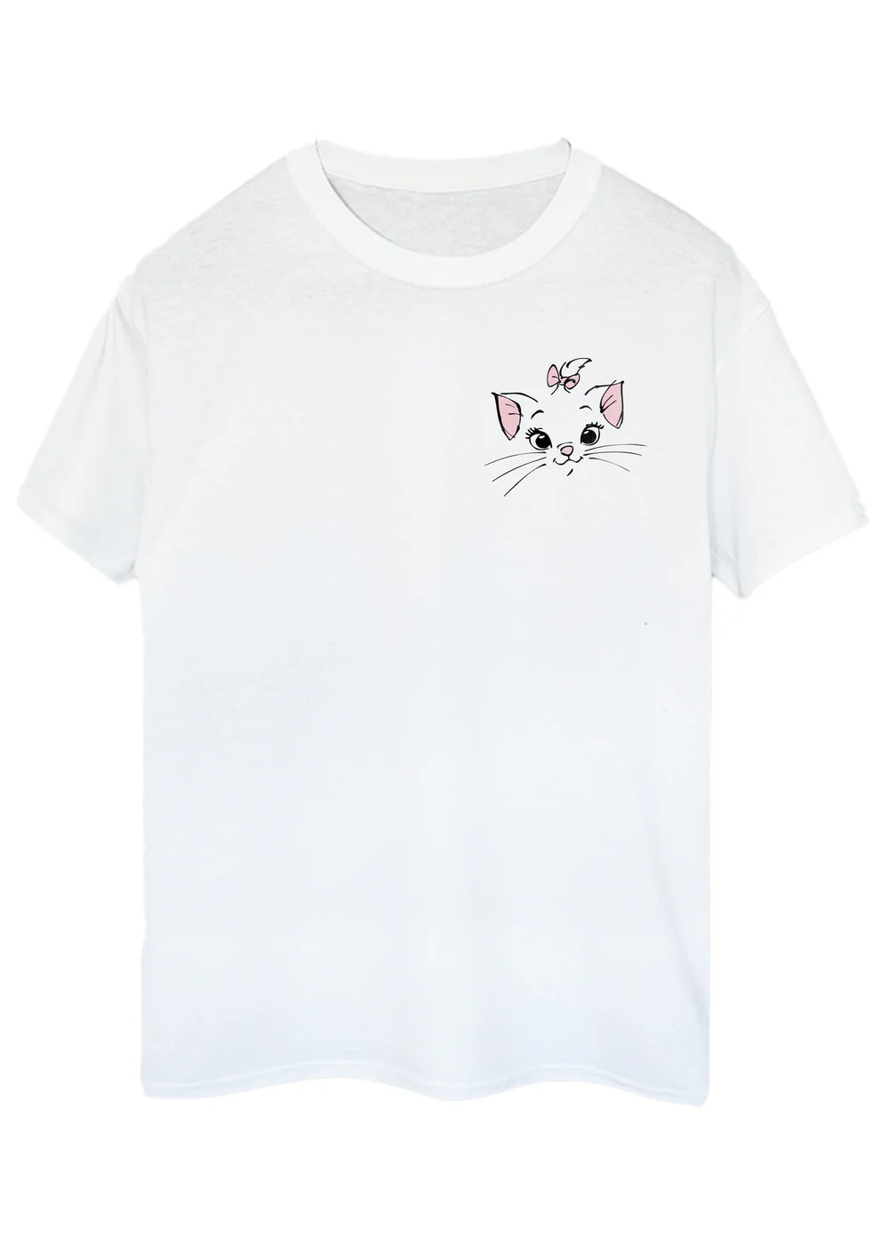Disney The Aristocats Marie Face White Printed Boyfriend Fit T-Shirt - S Image 1