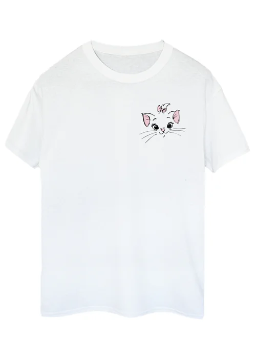 Disney The Aristocats Marie Face White Printed Boyfriend Fit T-Shirt - S Image 1