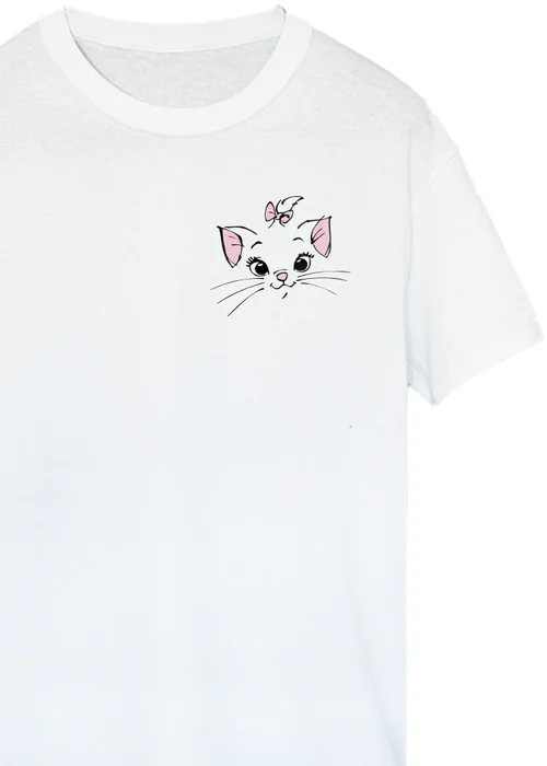 Disney The Aristocats Marie Face White Printed Boyfriend Fit T-Shirt - S Image 2