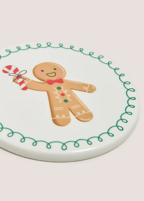 Joyful Christmas Gingerbread Coaster Image 2