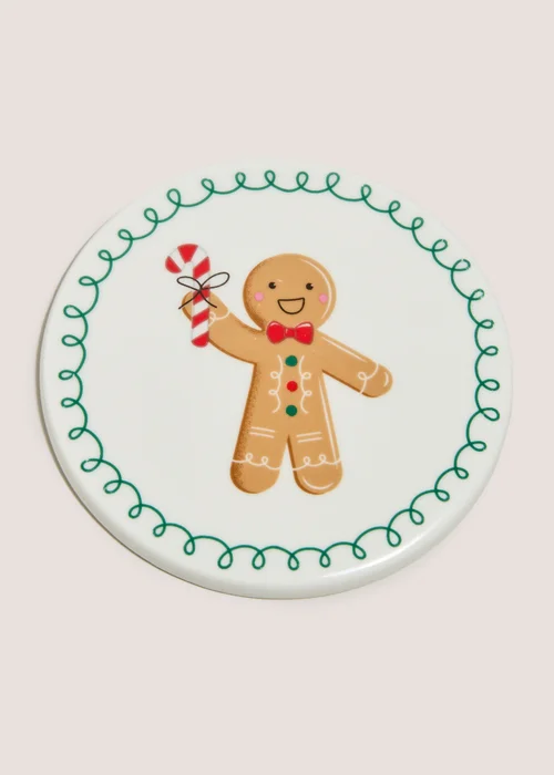 Joyful Christmas Gingerbread Coaster Image 1