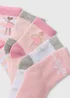 5 Pack Girls Pink Ballerina Ankle Socks (Younger 6-Older 5.5) - 6-8.5 Image 2