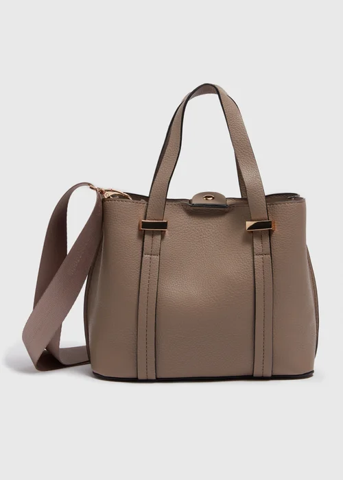 Taupe Mini Tote Bag - One Size Image 3