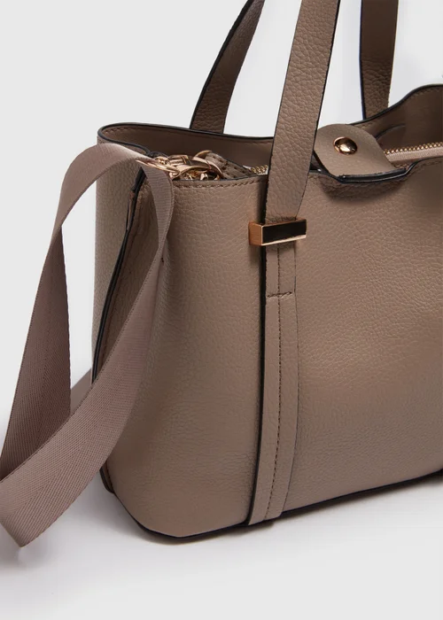 Taupe Mini Tote Bag - One Size Image 4