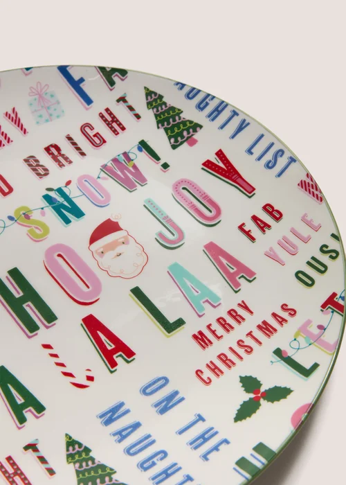 Joyful Christmas Slogan Dinner Plate Image 2