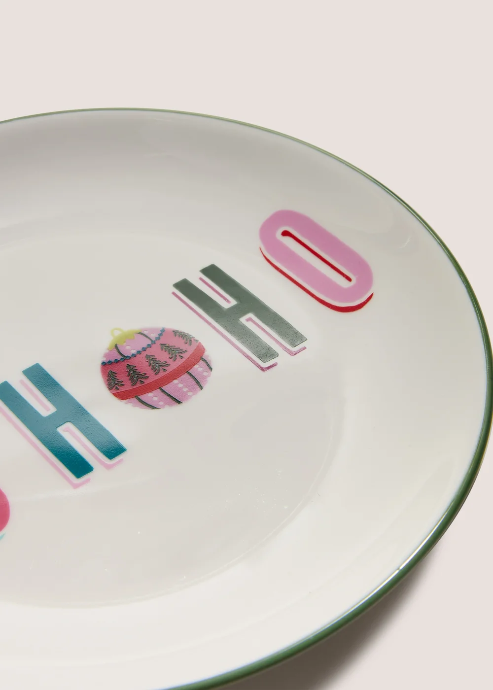 Joyful Cream Christmas Slogan Side Plate Image 2