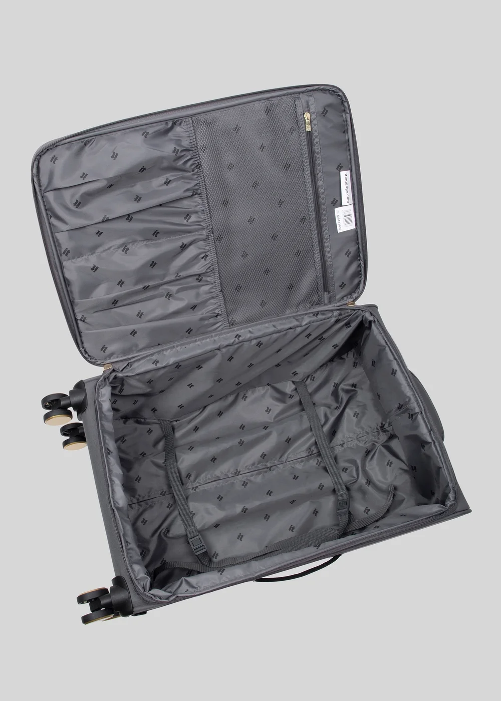 IT Luggage Grey Desirable Soft Suitcase - Cabin Image 2