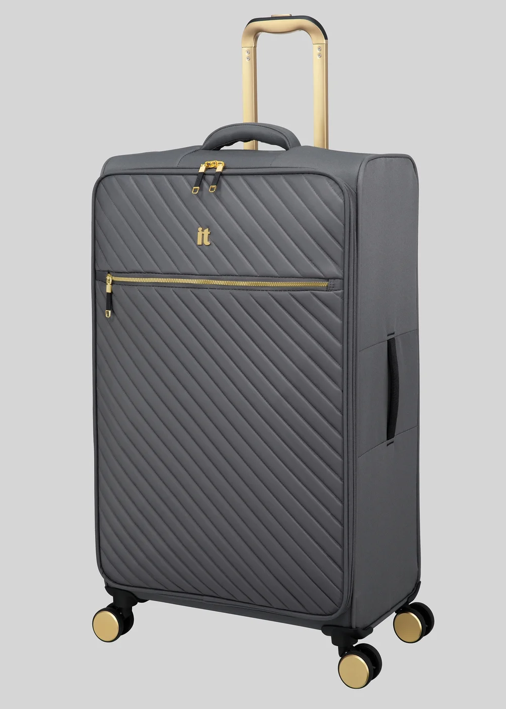 IT Luggage Grey Desirable Soft Suitcase - Cabin Image 3