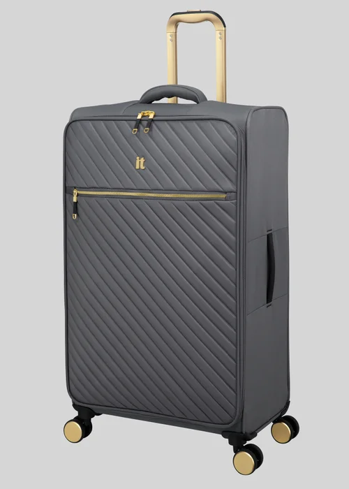 IT Luggage Grey Desirable Soft Suitcase - Cabin Image 3