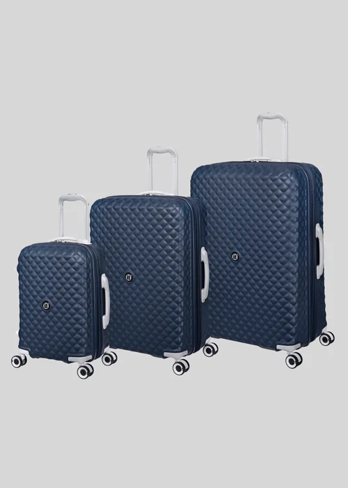 IT Luggage Navy Quilted Suitcase - Cabin Image 1