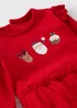 Baby Red Christmas Tutu Sleepsuit (Newborn-12mths) - First Size Image 2