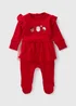 Baby Red Christmas Tutu Sleepsuit (Newborn-12mths) - First Size Image 1