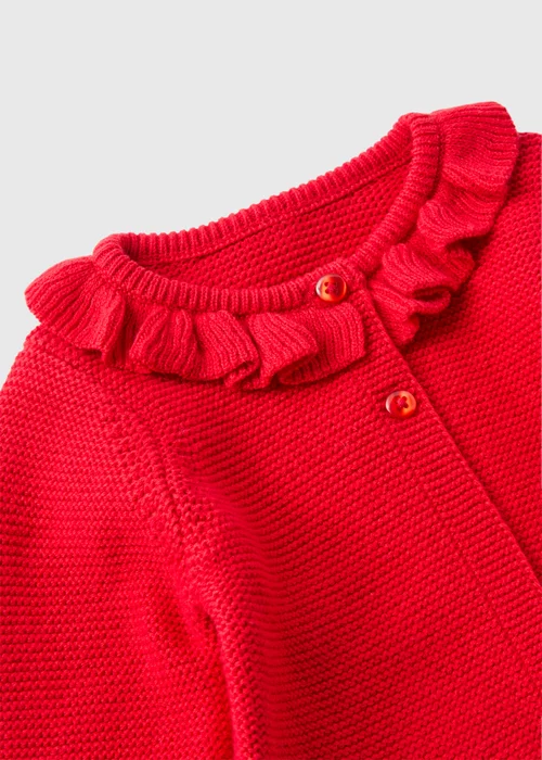Baby Red Frilled Cardigan (Newborn-23mths) - 0-3 months Image 2