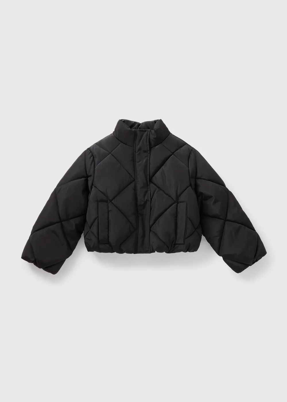 Girls Showerproof Black Short Padded Coat (7-15yrs) - 7 Yrs Image 1