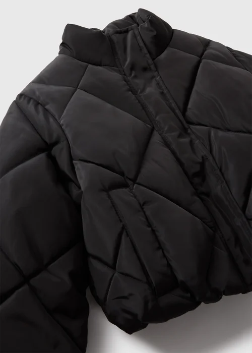 Girls Showerproof Black Short Padded Coat (7-15yrs) - 7 Yrs Image 2