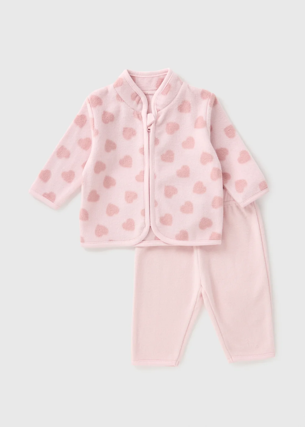 Baby Pink Fleece & Jogging Bottoms Set (Newborn-23mths) - Age 6 - 9 Months Image 1