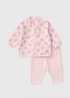 Baby Pink Fleece & Jogging Bottoms Set (Newborn-23mths) - Age 6 - 9 Months Image 1