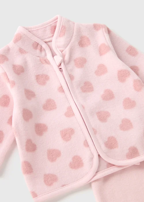 Baby Pink Fleece & Jogging Bottoms Set (Newborn-23mths) - Age 6 - 9 Months Image 2