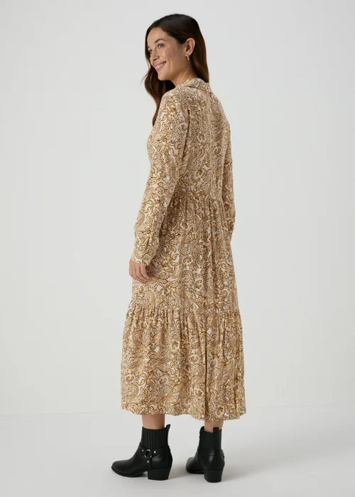 Cream Paisley Midi Shirt Dress - Size 8 Image 2